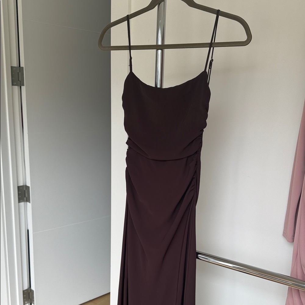 Zara Dark Brown High Low Dress